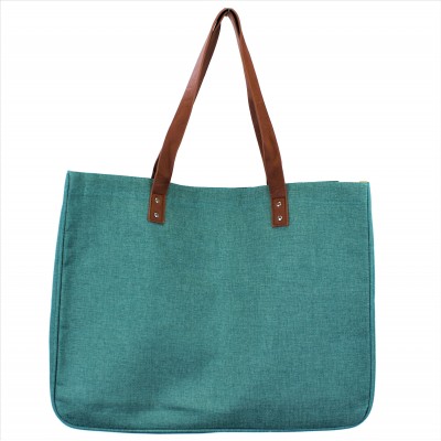 9220- TURQUOISE CANVAS TOTE BAG